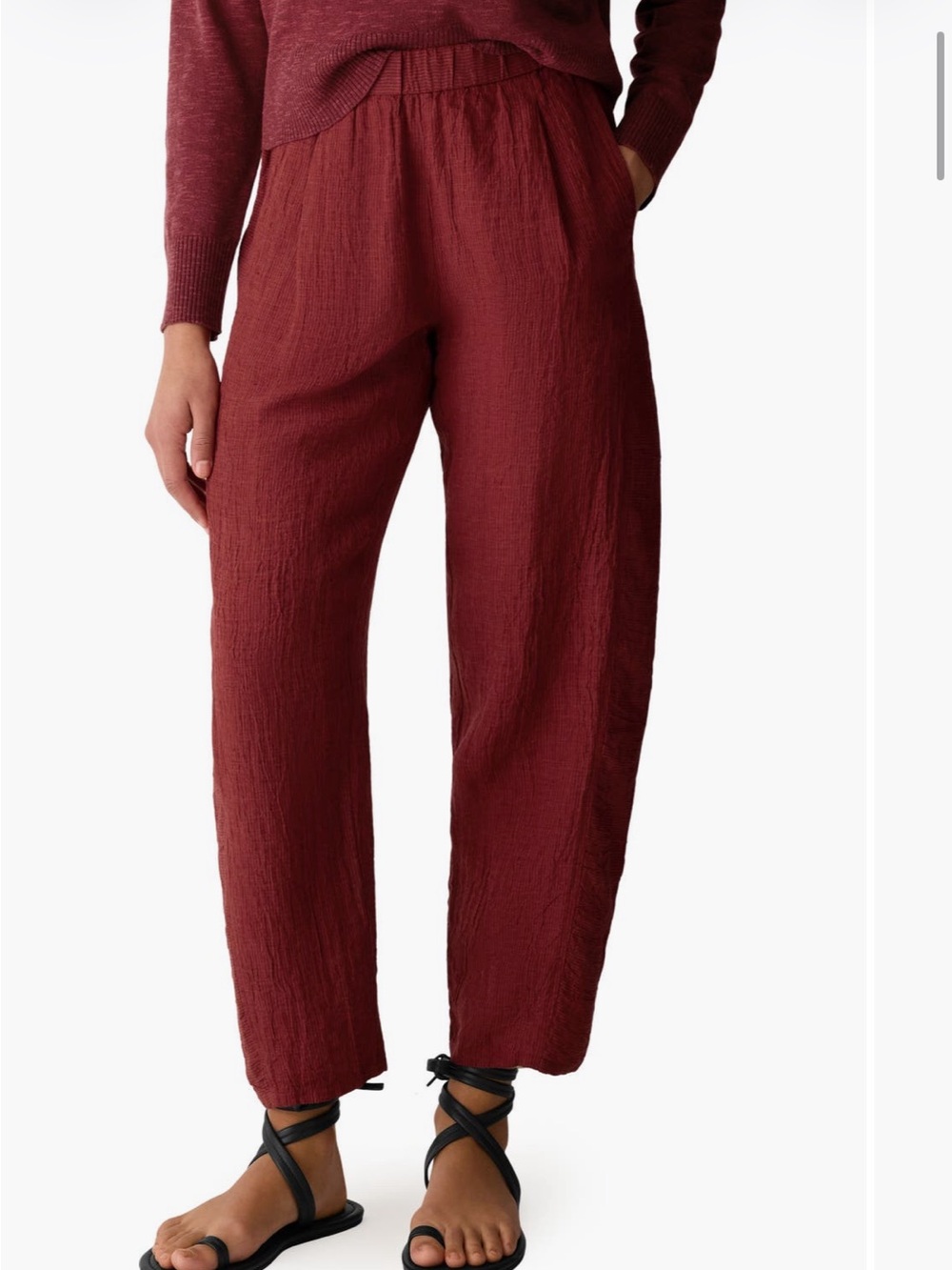 Eileen Fisher pleated lantern linen pants